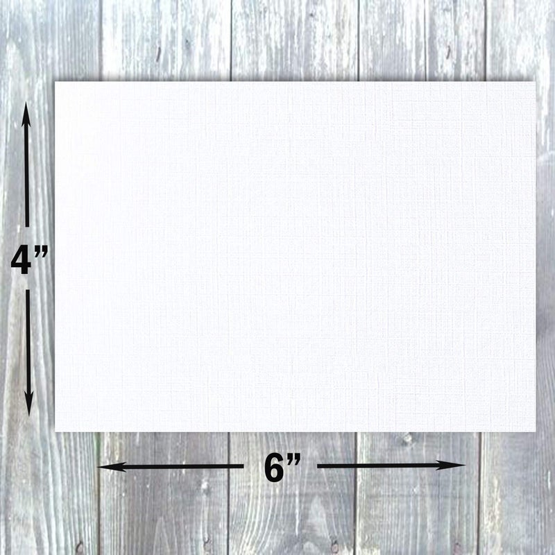 Hamilco White Linen Cardstock Paper Flat 4x6 Blank Index Cards Card Stock 80lb Cover 100 Pack - Image 2